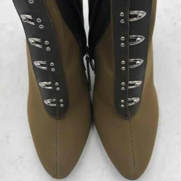 Giuseppe Zanotti Janice BUSTIER MESH Corset HEELED BOOTS in Olive Green - Picture 4 of 11